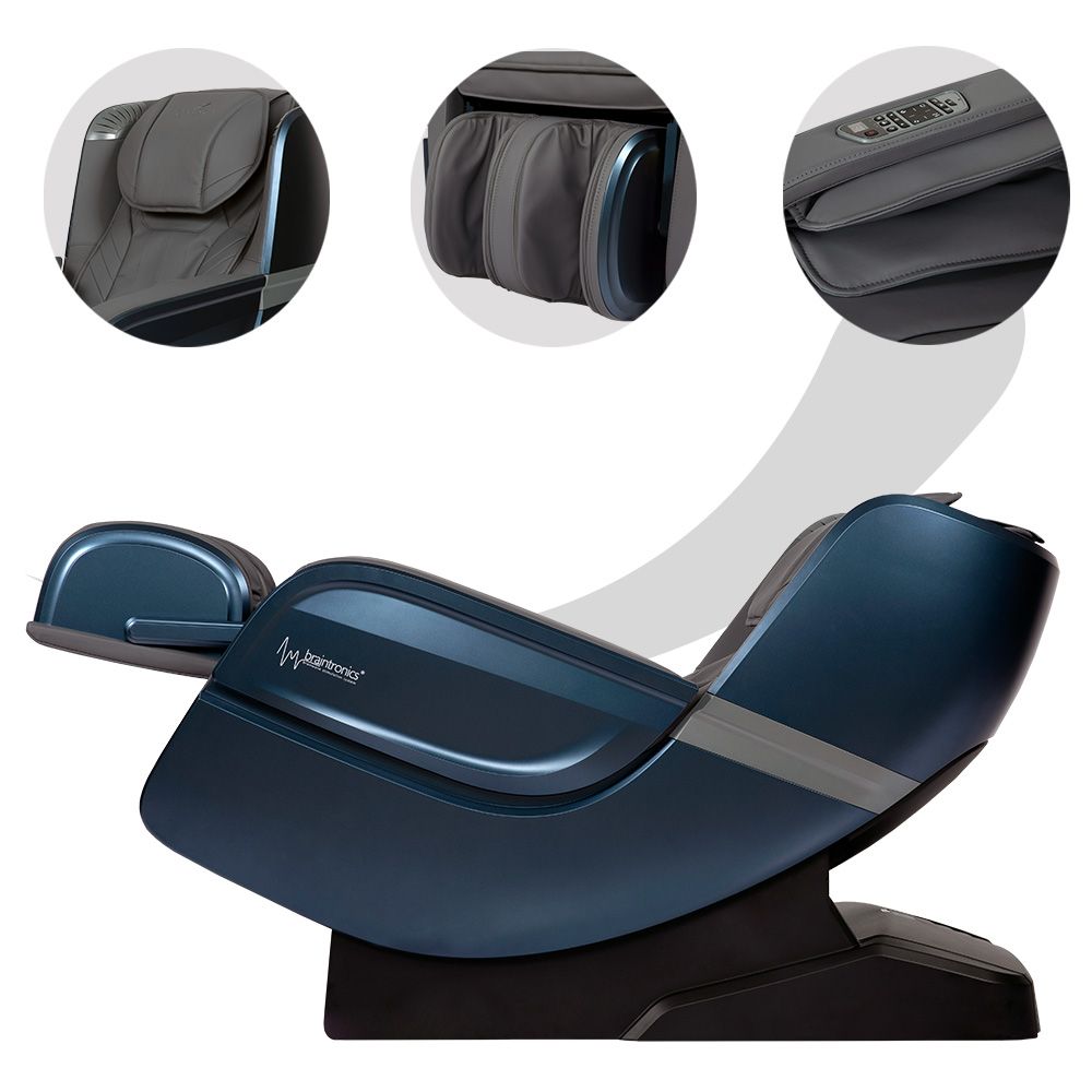 Masážní křeslo Casada EcoSonic modrý polohování funkce